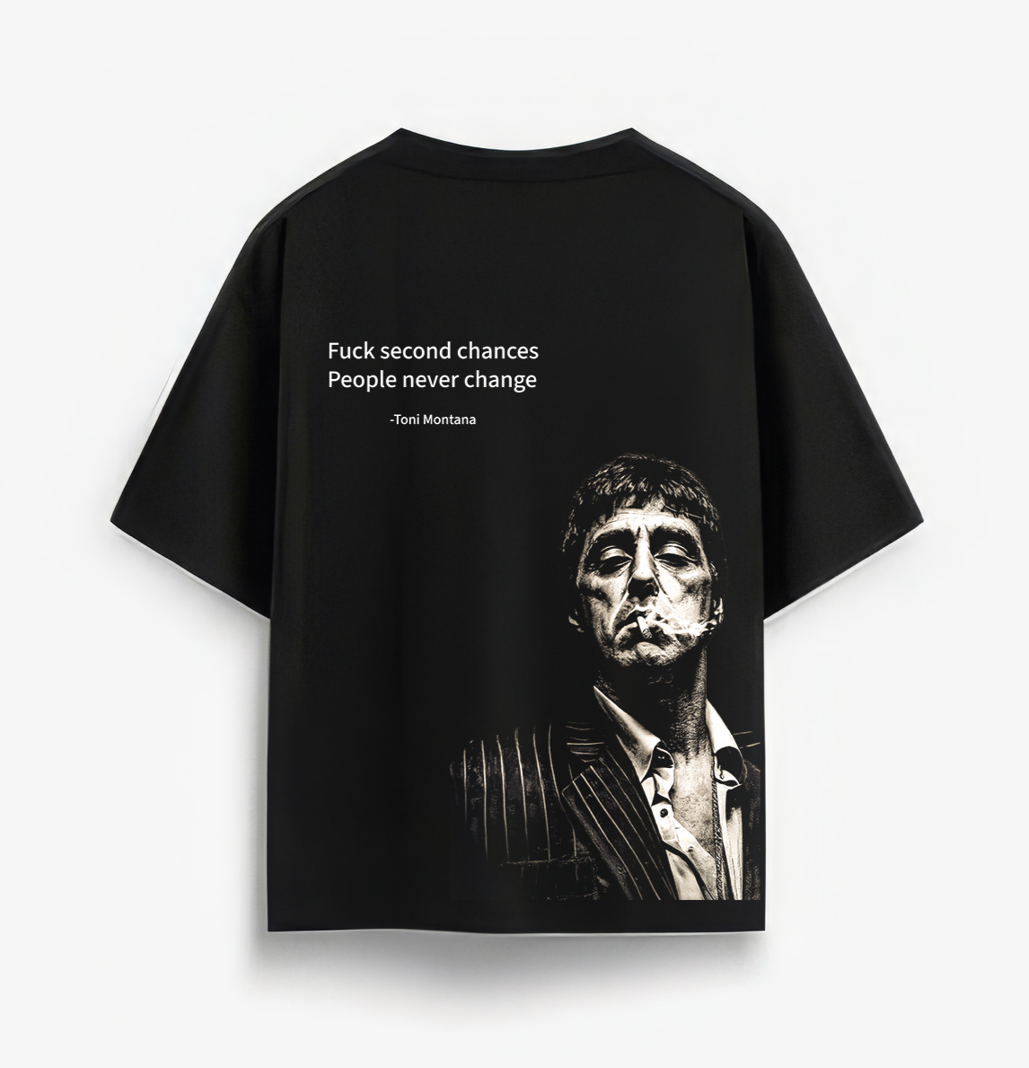 Tony Montana Scarface Oversized Black T-Shirt